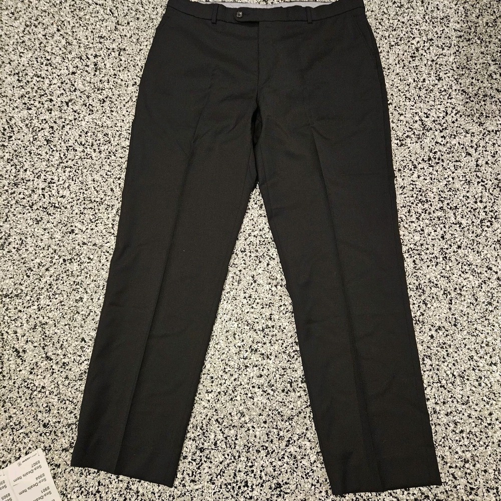 Ballin Comfort Eze Dress Pants Mens 38x32 Black Wool Slacks‎ Corpcore Work